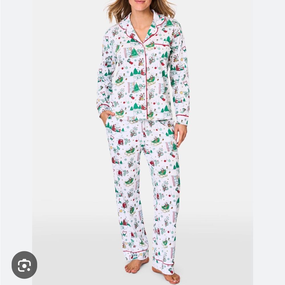 Roller Rabbit Snow Village Long pajamas XS